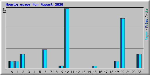 Hourly usage for August 2026